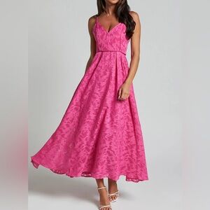 Showpo Pink Philine Midi Dress US 6 NEW